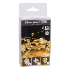 20 Λευκά Θερμά Λαμπάκια LED Copper Διαμαντάκια με Μπαταρία (2m)